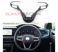 Kohlefaser-Stil Lenkradabdeckungsverkleidung Zubehör Für VW T-Cross 2020-2022