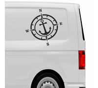 Kompass Anker Aufkleber 30x30 cm Windrose Maritim Wohnmobil Camper Auto Van Car