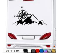 Kompass Berge Aufkleber Windrose Reisen Camping Campervan Auto Wohnmobil