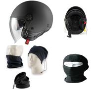 KOMPATIBEL MIT HUSABERG FE 600 UND JETHELM MATT SCHWARZ MPH ONE ECE 22.06, INNENVISIER SCHWARZ SONNENSCHUTZ + LANGES KLARES VISIER KRATZFEST UND ANTISMOG ZUGELASSEN KLASSE A GRÖSSE L 59/60 CM