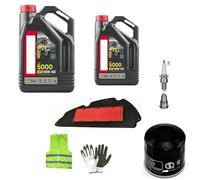 KOMPATIBEL MIT Piaggio MP3 LT 500 i.e. Business Service-KIT FÜR Roller 2 Liter ÖL 10W40 5000 4T HC-TECH Technology+ÖLFILTER+LUFTFILTER+ZÜNDKERZE