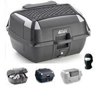 KOMPATIBEL MIT Vespa GTS 300 GIVI MONOLOCK-TOPCASE+Platte+Netz+RÜCKENLEHNE FÜR 2 INTEGRALHELME-Jet 43LT UNIVERSAL FÜR MOTORRÄDER UND Roller MIT GEPÄCKTRÄGER
