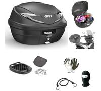 KOMPATIBEL MIT Yamaha N-MAX 125 Koffer TOPCASE B360NT2 TECH 39-Liter + KIT ZUR Befestigung AM GEPÄCKTRÄGER VON Motorrad UND Roller FÜR 2 HELME