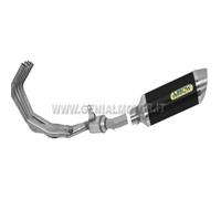 Komplett Auspuff Arrow Street Thunder Aluminium Schwarz Yamaha Xj6 2009 > 2015
