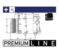 MAHLE Kompressor, Klimaanlage BEHR HELLA SERVICE *** PREMIUM LINE 12V für FORD VOLVO 3M5H19D629P2L 1432767 8603615 ACP 864 000P