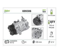 Kompressor Klimaanlage VALEO 699306 für Opel Astra G CC Zafira A Corsa C Combo