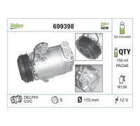 Valeo Kompressor Klimaanlage 699398 CORE-FLEX R 134a PAG 46 12V für Opel Corsa/Astra CC