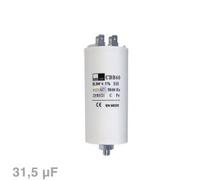 Kondensator 31,50µF 450V Universal mit Steckfahnen und Befestigungsschraube