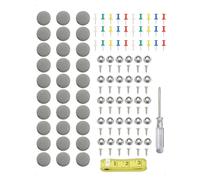 KONFEN 30 Stück Dachhimmel Reparatur Set, Universal Kfz Reparatur Nieten, Autohimmel Reparatur Set, Auto Dach Nieten, Auto Himmel Befestigung Mit Schrauber, Stiften, Maßband für Alle Autos (Grau)