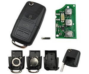 KONIKON Autoschlüssel Fernbedienung 3 Tasten Klappschlüssel 434 MHz Gehäuse Ersatz VW Volkswagen Seat Skoda Passat Golf Polo 1J0959753DA Neu