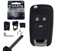 KONIKON Autoschlüssel Gehäuse mit Batterie Knopfzelle Schlüsselgehäuse Ersatz Klappschlüssel passend für Opel Astra Corsa Insignia Meriva Vectra Zafira