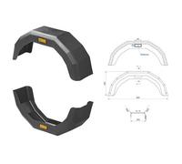 Kopie von 2 x Kotflügel für Anhänger, mit Reflektor, geeignet für 13 Zoll Räder, elastisch, stoßfest, UV-beständig, für zb. Anhänger, Pferdea