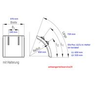 Kotflügel LKW Anhänger NFZ Trecker Kunststoff B:370 / L:720 mm m.Haltern L288303