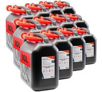 KOVA 13x Benzinkanister 10L SCHWARZ Kunststoff Dieselkanister Reservekanister Kraftstoffkanister 10 Liter Wasserkanister für Benzin Diesel Wasser AdBlue 10-Liter-Kanister & Außgießer 10 ltr Petrol Can