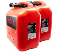 KOVA 2x Benzinkanister 20L ROT Kunststoff Dieselkanister Reservekanister Kraftstoffkanister 20 Liter Wasserkanister für Benzin Diesel Wasser AdBlue, 20-Liter-Kanister & Außgießer 20 ltr Petrol Can