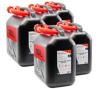 KOVA 5x Benzinkanister 10L SCHWARZ Kunststoff Dieselkanister Reservekanister Kraftstoffkanister 10 Liter Wasserkanister für Benzin Diesel Wasser AdBlue 10-Liter-Kanister & Außgießer 10 ltr Petrol Can