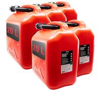 KOVA® 5x Benzinkanister 20L ROT Dieselkanister Reservekanister Kraftstoffkanister 20 Liter Wasserkanister für Benzin Diesel Wasser AdBlue, Auswahl: 5 10 10L ltr 5L 20-Liter-Kanister & Außgießer