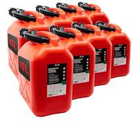 KOVA® 8x Benzinkanister 10L ROT Dieselkanister Reservekanister Kraftstoffkanister 10 Liter Wasserkanister für Benzin Diesel Wasser AdBlue, Auswahl: 5 20 20L ltr 5L 10-Liter-Kanister & Außgießer
