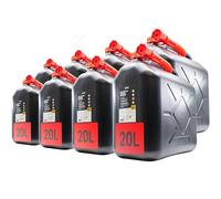 KOVA® 8x Benzinkanister 20L SCHWARZ Dieselkanister Reservekanister Kraftstoffkanister 20 Liter Wasserkanister für Benzin Diesel Wasser AdBlue Auswahl: 5 10 10L ltr 5L 20-Liter-Kanister & Außgießer