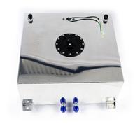 Kraftstoff-Tank Benzin-Tank Aluminium Motorsport 50 Liter silber + Geber Dash 10