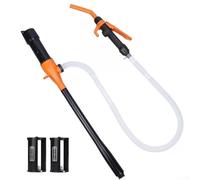 Kraftstoff Umfüllpumpe, Elektrische Transferpumpe mit Schlauch, Automatische Umfüllpumpe, Tragbare Flüssigkeitspumpe für Öl, Benzin, Diesel(Orange)