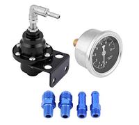 Kraftstoffdruckregler, Fydun Universal Aluminium Auto Fuel Control Valve Einstellbar Kraftstoffdruckregler 160 psi Öldruckanzeige 1: 1 mit Anschluss Schraube(Schwarz)