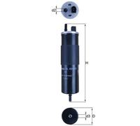 Mahle Original Kraftstofffilter KL 831/12 Ø54,65 mm für Volvo
