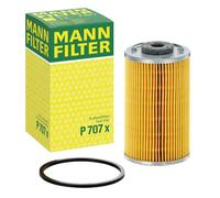 Original MANN-FILTER Kraftstofffilter P 707 X - Kraftstofffilter Satz mit Dichtung / Dichtungssatz - Für LKW, Busse und Nutzfahrzeuge