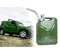 Kraftstoffkanister Metall 20 L + Ausgießer Einfüllstutzen 29cm flexibel Tankstutzen für Benzinkanister Reservekanister, PKW LKW Boot Traktor Motorrad