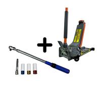 Kraftwelle SET Rangierwagenheber 5T 75-620mm + Drehmomentschlüssel 1/2 Zoll KFZ