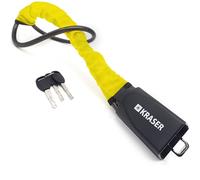 KRASER KR882Y Verstärkte Lenkradsperre Auto, Lenkradschloss mit Sicherheitsgurt, Aufbohrsicheres Schloss, Robuste und Gut Sichtbare Lenkradkralle, Flexibles Stahlkabel, Diebstahlschutz für SUV