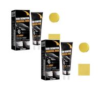 Kratzer Entferner Auto 2026 Neu, Autolack Kratzer Entferner Autopolitur mit Schwamm, 120ml Lack Reparatur Polieren Paste für Verschiedene Oberflächen Kunststoff Restaurator Renovierungspflege 2 Stück