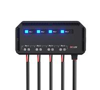 Kriogor 12v KFZ Sicherungskasten mit Relais, Sicherungskasten 12v auto mit LED-Licht für Motorräder, Autos, 4 fach sicherungshalter für Scheinwerfer, Navigation, Telefonhalter, Autoladegerät