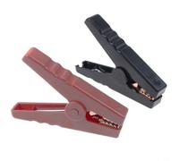 Krokodil für Krokodilklemmen, 100 A, robustes Kupfer, für Batterie, Ladegerät, Klemmen, isolierte Backe für Auto, 12 V-24 V, Rot / Schwarz, 2 Stück