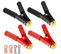 Krokodilklemme Klemmen, 4 Stück 1000A Kupfer Krokodilklemmen für Autobatterien Starthilfekabel (Rot und Schwarz)