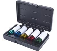 KS Tools 515.1007 1/2" Alu-Felgen Kraft-Stecknuss-Satz, 5-tlg. | 1/2 Zoll Schlagschrauber-Steckschlüsselsatz für Alufelgen, 5-teilig