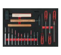 KS Tools Feilen-, Meißel- und Hammer-Satz, 18-teilig in 1/1 Systemeinlage - 711.1018