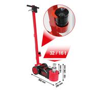KS Tools 160.1075 Performance Lufthydraulischer Wagenheber, 32/16 t