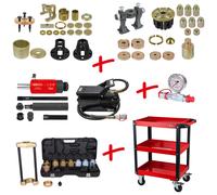 KSTOOLS® Universal Radlagermontage und Demontage-Satz mit Servicewagen, 110-teilig (Werkzeuge für Fahrwerk einschließlich Federn, Stoßdämpfer, Räder,