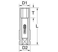 KSTOOLS® 1/2" Alu-Felgen Kraft-Stecknuss, lang, 15mm (Werkzeuge für Fahrwerk, Bremsen & Lenkung)