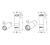 KSTOOLS® 1/2" CHROMEplus Zündkerzen-Stecknuss, 14mm (Werkzeuge für Motor einschließlich Kühlsystem, Kraftstoffanlage, Abgasanlage, Klima)