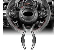 KUNGKIC Für MINI Cooper F54 F55 F56 F57 F60 Clubman Countryman Lenkrad Schaltwippen ABS DSG Erweiterungen Innenraum Dekoration Zubehör 2 PCS Schwarz Kohlefaser-Muster