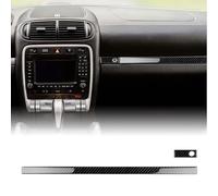 KUNGKIC Für Porsche Cayenne 2003-2010 Auto Co-Pilotin Armaturenbrett Dekorplatte Zentrale Steuerung Trim Kohlefaser Aufkleber Innenbereich Zubehör Geschenk Maßgeschneiderter,Schwarz