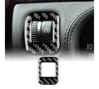 KUNGKIC Für Porsche Cayenne 2003-2010 Auto Scheinwerfer Einstellknopf Rahmen Kohlefaser Aufkleber Dekorative Innenbereich Zubehör Geschenk Maßgeschneiderter,Schwarz