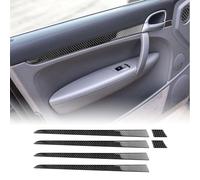 KUNGKIC Für Porsche Cayenne 2003-2010 Autotür Zierleiste Kohlefaser Aufkleber Innenbereich Zubehör Geschenk Maßgeschneiderter,Schwarz