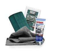 Kunststoffpflege Bundle - SONAX XTREME KunststoffGel Außen 0,25L + Garage Freaks Mikrofaser Applikator + detailmate Mikrofasertuch 380GSM - Zur Pflege von Kunststoffteilen im Außenbereich