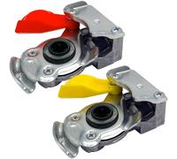 Kupplungskopf rot gelb M22 Set mit Ventil für LKW Zugmaschine Traktor Druckluft