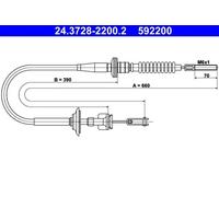 ATE 24.3728-2200.2 Seilzug, Kupplungsbetätigung