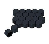 kwmobile 20x Abdeckung für 19 mm Radmuttern Auto Rad Schraube - Radschrauben Cover - Mutter Kappen in Schwarz