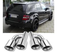 L+R Doppelrohr Auspuffblende Edelstahl Endrohr für Mercedes W164 2006-2011